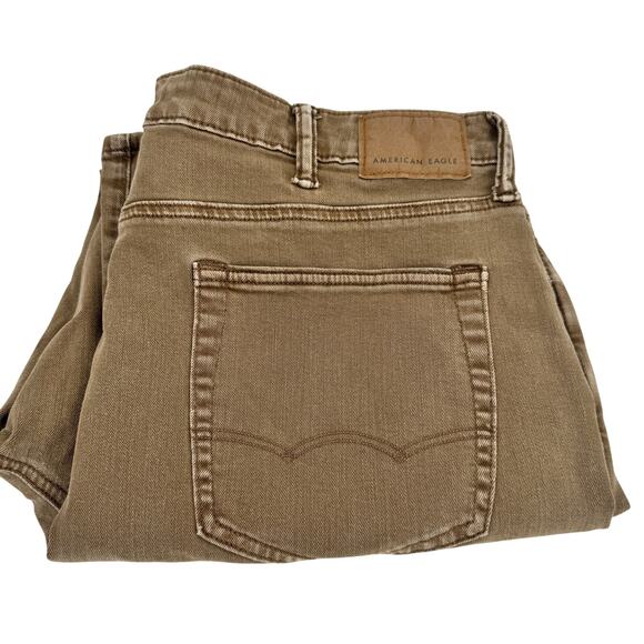 American Eagle Jeans Mens 38 (39x30 ACTUAL) Athletic Fit Light Brown Denim - Picture 1 of 12